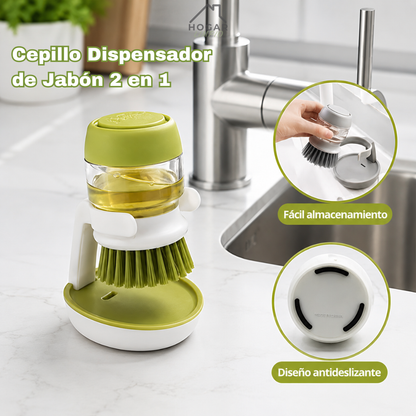 Cepillo con Dispensador de Jabón 2 en 1