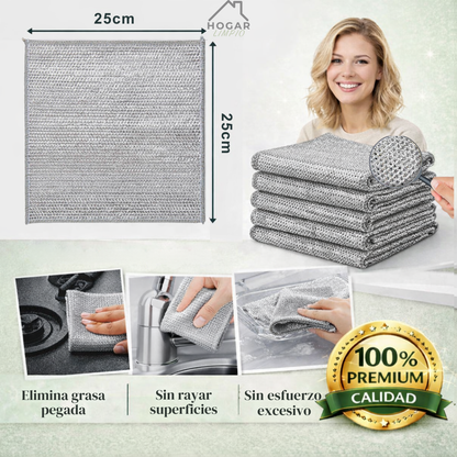 Paño Limpieza De Cocina Alambre Sin Rayaduras X5